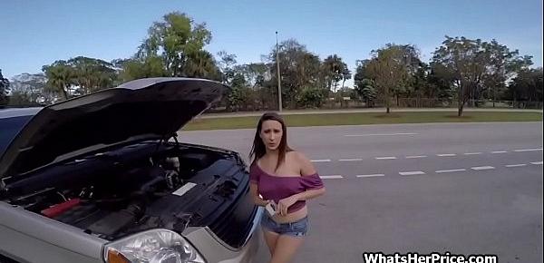  Solving car problems with pussy and big boobs
